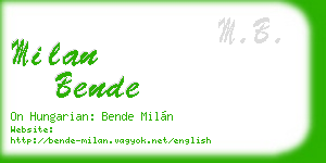 milan bende business card
